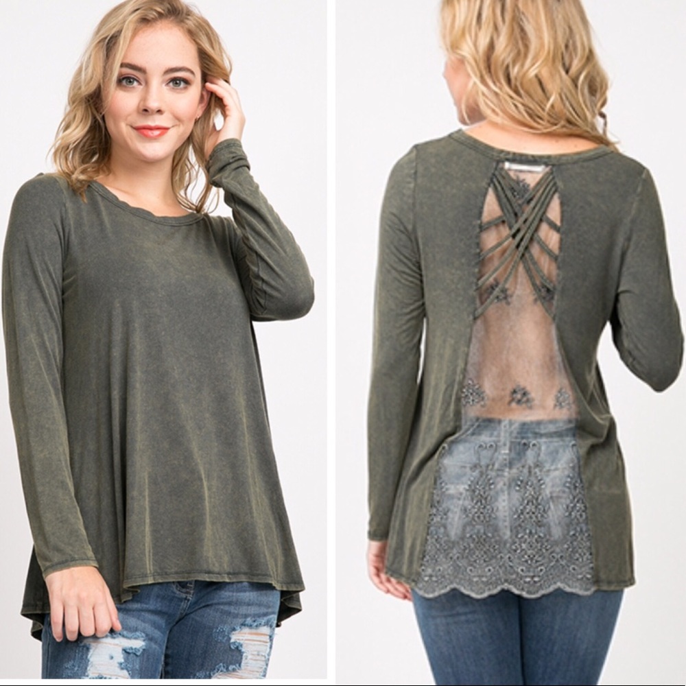 ‼️Sale‼️Charcoal Lace Tunic